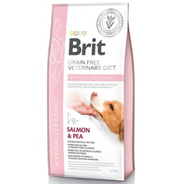 BRIT Veterinary Diets Dog Hypoallergenic Dieta veterinara pentru caini adulti cu alergii si intolerante alimentare, cu somon si mazare 12 kg BRIT Veterinary Diets Dog Hypoallergenic Dieta veterinara pentru caini adulti cu alergii si intolerante alimentare, cu somon si mazare 12 kg