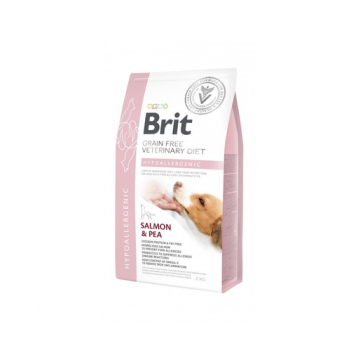 BRIT Veterinary Diets Dog Hypoallergenic Dieta veterniara pentru caini cu alergii si intolerante alimentare, cu somon 2 kg