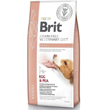 BRIT Veterinary Diets Dog Renal Dieta veterinara pentru caini adulti cu insuficienta renala, cu oua si mazare 12 kg