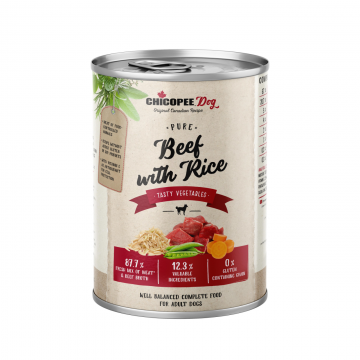 Hrana Umeda Caini, Chicopee Pure Beef with Rice, Adult, 400 g