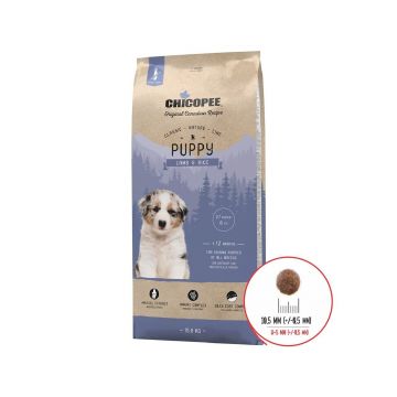 Hrana Uscata Caini, Chicopee Classic Nature Line, Puppy, Lamb & Rice, 15 kg
