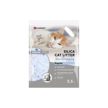 NISIP SILICA-GEL PENTRU PISICI, MEDIUM FLAMINGO 5,5L ieftin