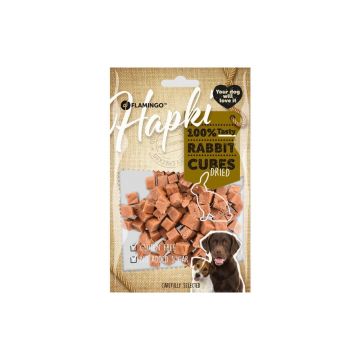 RECOMPENSE PENTRU CAINI SNACK HAPKI, CUBURI CU IEPURE, 85G ieftina