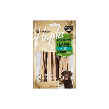 RECOMPENSE PENTRU CAINI SNACK HAPKI SUSHI STRIPS MIEL&PESTE 85G ieftina