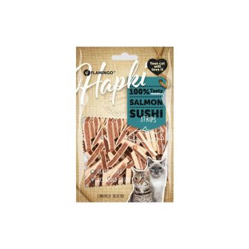 RECOMPENSE PENTRU PISICI SNACK HAPKI SUSHI STRIPS, SOMON,85G de firma originala