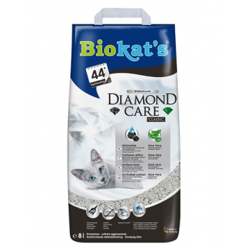 BIOKAT'S Diamond Care Classic 8 L nisip pentru litiera pisici, din bentonita