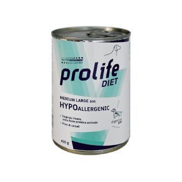 Dieta veterinara caini, Prolife Vet Hypoallergenic Medium & Large, Mistret, 400 g