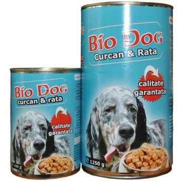 Hrana umeda pentru caini Biodog, curcan/rata 1250 g