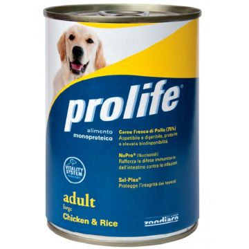 Hrana Umeda Pentru Caini Premium Prolife Dog Adult Large Chicken & Rice 400 Gr