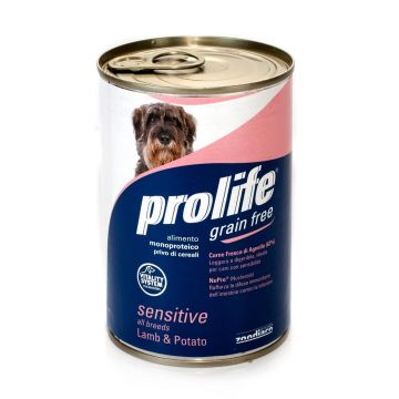 Hrana Umeda Pentru Caini Premium Prolife Dog Adult Sensitive Miel&cartof 400 Gr/34402
