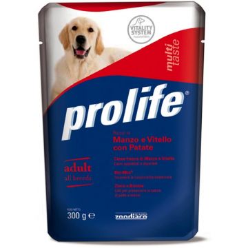 Hrana Umeda Pentru Caini Premium Prolife Dog Plic Vita/vitel 300 Gr