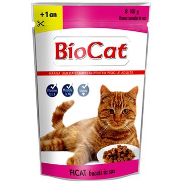 Bio Cat Plic Ficat In Sos, 100 g de firma originala