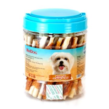 Recompense Caini Biodog Baton Alb Cu Piept De Pui, 500 g ieftina