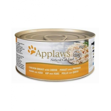 APPLAWS Cat Tin Chicken Breast Hrana umeda pentru pisici adulte, cu piept de pui si branza 72x156g