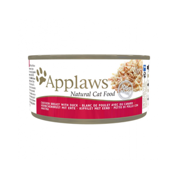 APPLAWS Cat Tin Chicken with Duck Hrana umeda pentru pisici adulte, cu rata 72x70g