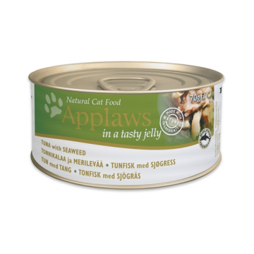 APPLAWS Cat Tin Tuna with Seaweed in Jelly Hrana umeda pentru pisici adulte, cu ton si alge 72x70g