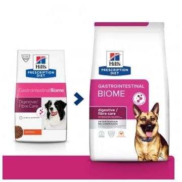 HILL'S Prescription Diet Gastrointestinal Biome, Pui, dietă veterinară câini, hrană uscată, sistem digestiv, 4kg