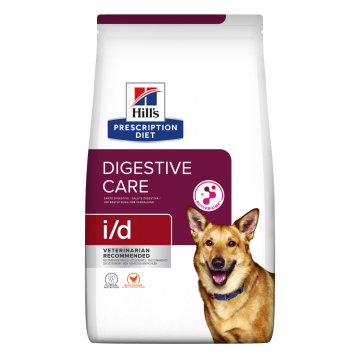 HILL'S Prescription Diet i/d Digestive Care, Pui, dietă veterinară câini, hrană uscată, sistem digestiv, 4kg
