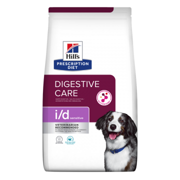 HILL'S Prescription Diet i/d Sensitive Digestive Care, Ou și Orez, dietă veterinară câini, hrană uscată, sistem digestiv, 4kg