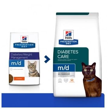 HILL'S Prescription Diet m/d Diabetes Care, Pui, dietă veterinară pisici, hrană uscată, metabolism (diabet), 3kg