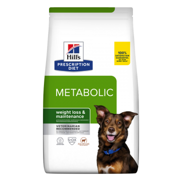 HILL'S Prescription Diet Metabolic, Miel cu Orez, dietă veterinară câini, hrană uscată, metabolism (obezitate si diabet), 1.5kg