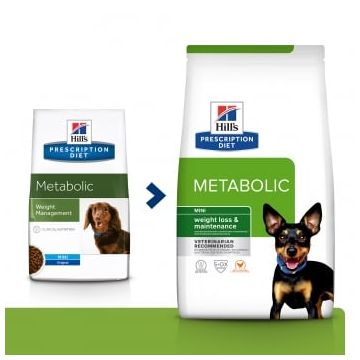 HILL'S Prescription Diet Metabolic Mini, dietă veterinară câini, hrană uscată, metabolism (obezitate si diabet), 3kg