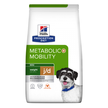 HILL'S Prescription Diet Metabolic + Mobility Mini, dietă veterinară câini, hrană uscată, metabolism (obezitate si diabet), sistem articular, 3kg