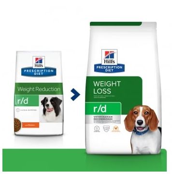 HILL'S Prescription Diet r/d Wheight Loss, Pui, dietă veterinară câini, hrană uscată, metabolism (obezitate si diabet), 10kg