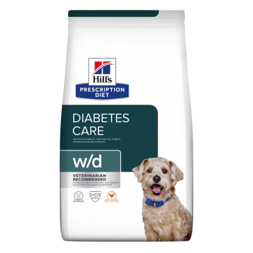 HILL'S Prescription Diet w/d Diabetes Care, Pui, dietă veterinară câini, hrană uscată, metabolism ( obezitate si diabet), 10kg