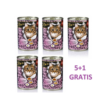 O'CANIS Hrana umeda pentru pisici adulte, cu gasca, pasare si ulei de sofran 400 g 5 + 1 GRATIS