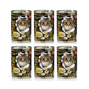 O'CANIS Hrana umeda pentru pisici adulte, cu prepelita, curcan si ulei de somon 400 g x 6 buc.