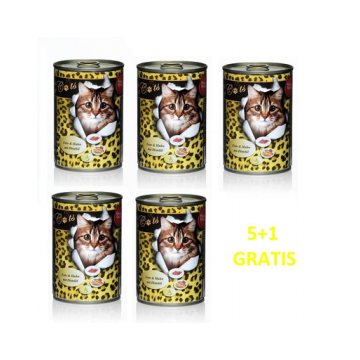 O'CANIS Hrana umeda pentru pisici, cu rata, pasare si ulei de papadie 400 g 5 + 1 GRATIS
