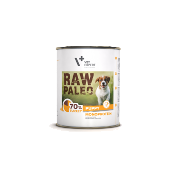 Raw Paleo Puppy, Conserva Monoproteica, Curcan, 800 g la reducere