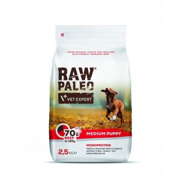 Raw Paleo, Puppy, Rase Medii, Vita, 2.5 Kg