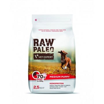 Raw Paleo, Puppy, Rase Medii, Vita, 2.5 Kg la reducere