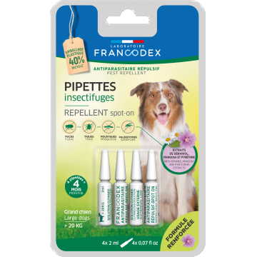 Francodex, Spot On Repelent Geraniol Dog Maxi, 4x2 ml