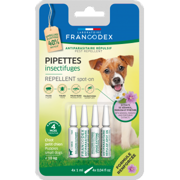 Francodex, Spot On Repelent Geraniol Dog Mini/ Puppy, 4x1 ml ieftin