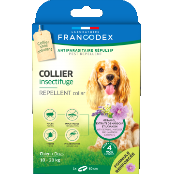 Francodex, Zgarda Antiparazitara Geraniol Dog Medium, 10-20 kg ieftin