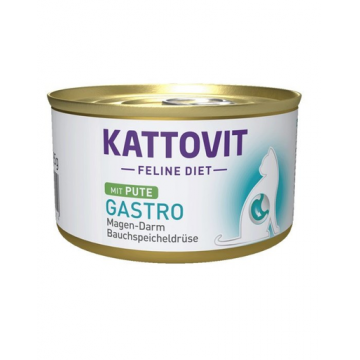 KATTOVIT Feline Diet Gastro Turkey hrana umeda dietetica pentru pisici cu afectiuni gastrointestinale, curcan 85 g