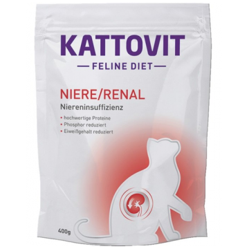 KATTOVIT Feline Diet Niere/Renal hrana uscata dietetica pentru pisici cu afectiuni renale 400 g