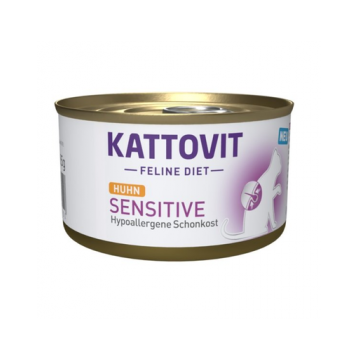 KATTOVIT Feline Diet Sensitive Chicken hrana umeda dietetica pentru pisici cu intolerante, alergii alimentare, cu pui 85 g