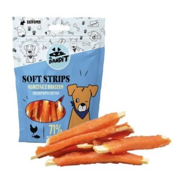 Mr. Bandit Soft Strips, Pui Si Cod, 500 g la reducere