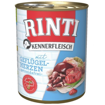 RINTI Kennerfleisch Hrana umeda pentru caini, cu inimi de pasare 800 gr