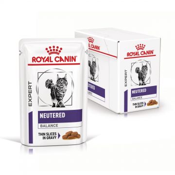 ROYAL CANIN Neutered Weight Balance, dieta veterinara pisici, managementul greutatii, 12x85 g