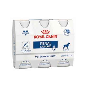 Royal Canin Renal Dog Liquid, 3 x 0.2L la reducere