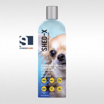 Supliment Anti Naparlire pentru Caini Shed-X, Synergy Labs, Talie Mica, 237 ml ieftin