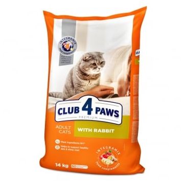 CLUB 4 PAWS Premium, Iepure, hrană uscată pisici, 14kg