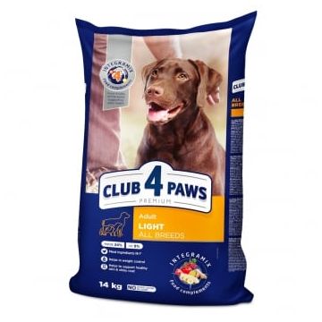 CLUB 4 PAWS Premium Light, Pui, hrană uscată câini, managementul greutății, 14kg