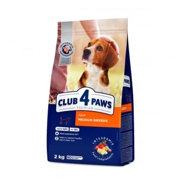 CLUB 4 PAWS Premium, M, Pui, hrană uscată câini, 2kg