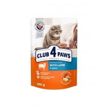 CLUB 4 PAWS Premium, Miel, plic hrană umedă pisici, (în sos), 100g